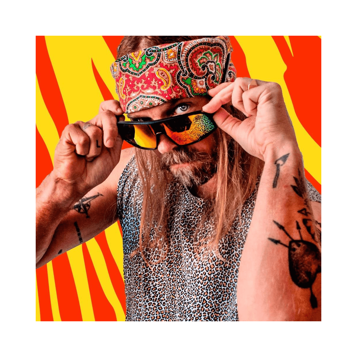 Lunettes de soleil Henrik - Black/Red Mirror 16132PB