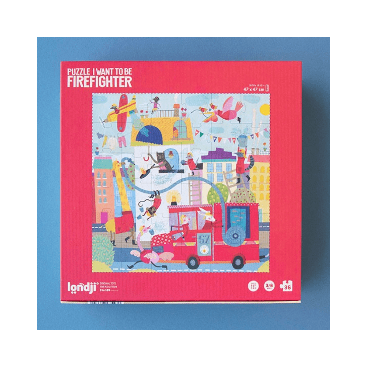 Puzzle 36 pc - 3 - 6 ans - I WANT TO BE FIREFIGHTER PUZZLE