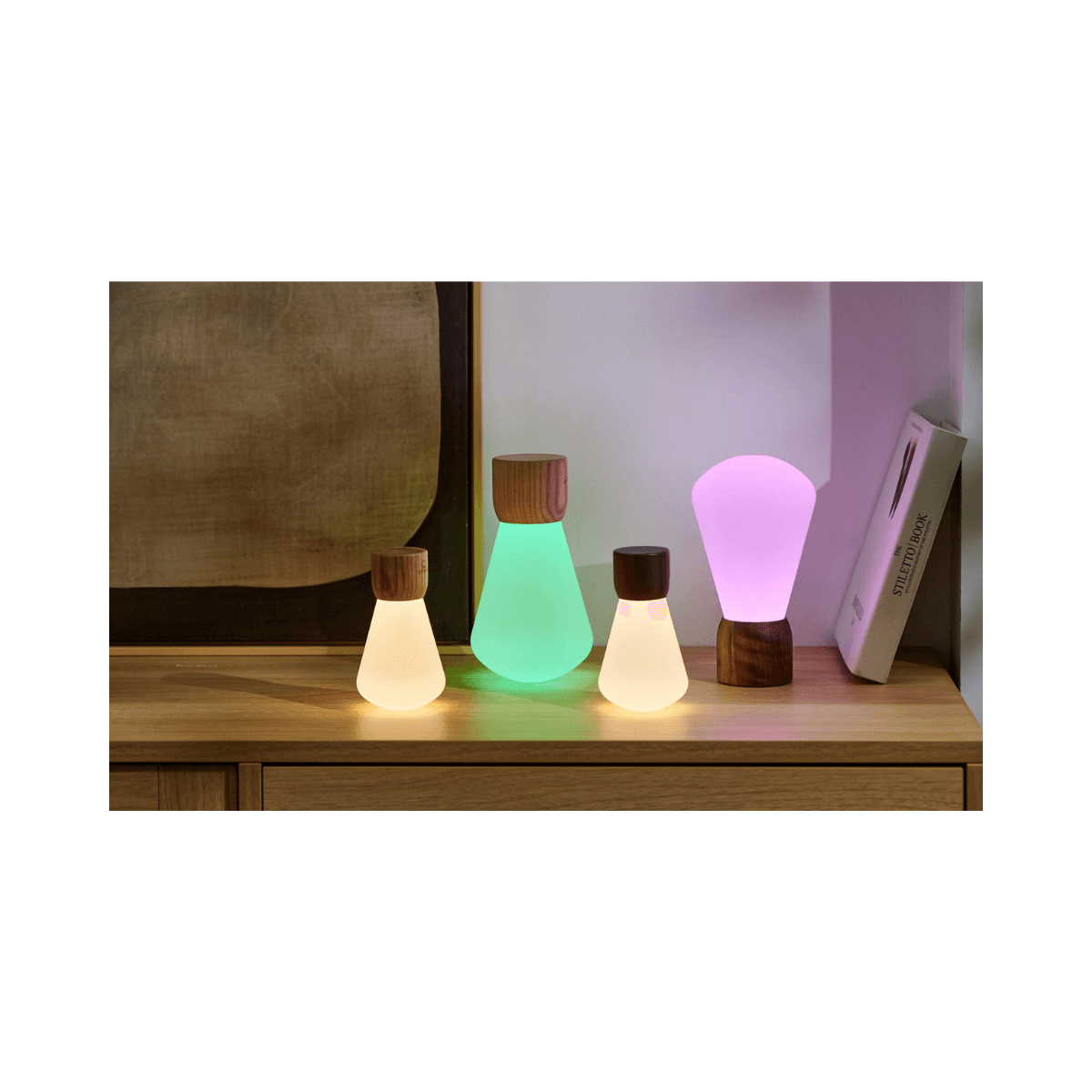 Lumière Pentagon Desk Bulb Large Walnut
