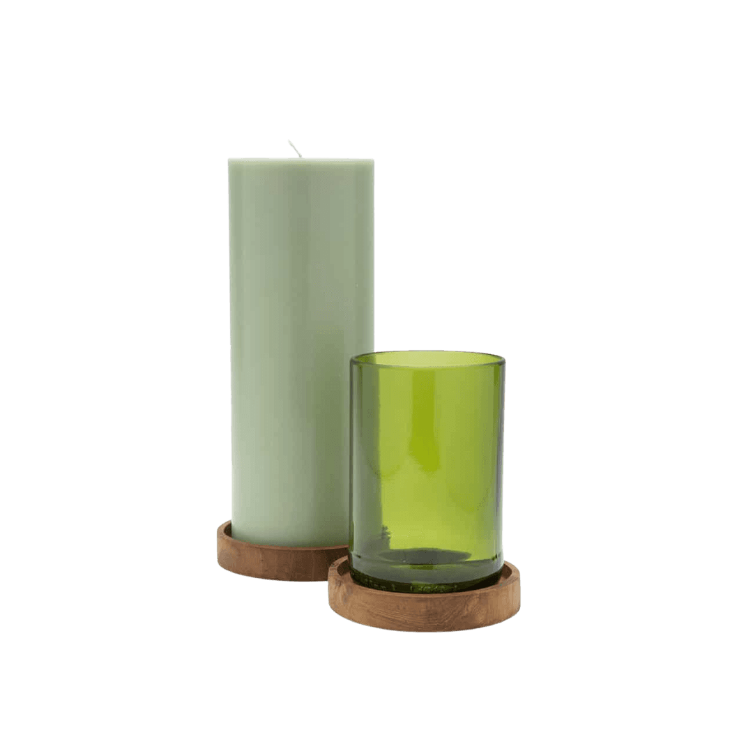 Teakhouten onderzetters voor kaarsen en glazen x 2 - Groot model - COASTER RECLAIMED - L