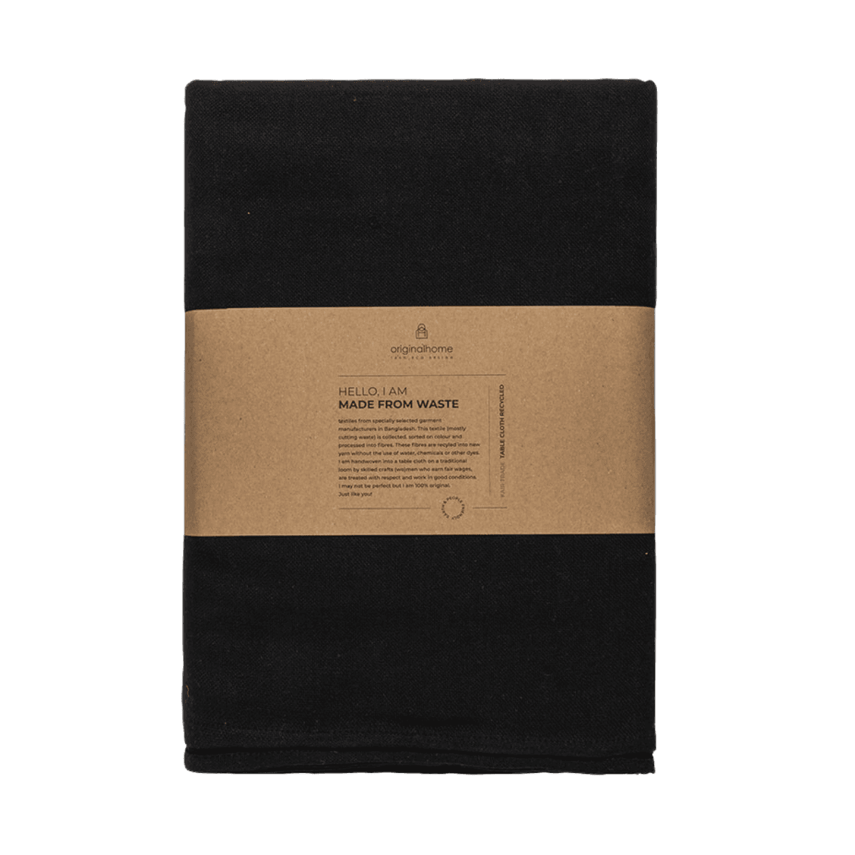 Nappe unie - 300 x 160 cm - Noir - TABLE CLOTH RECYCLED - BLACK