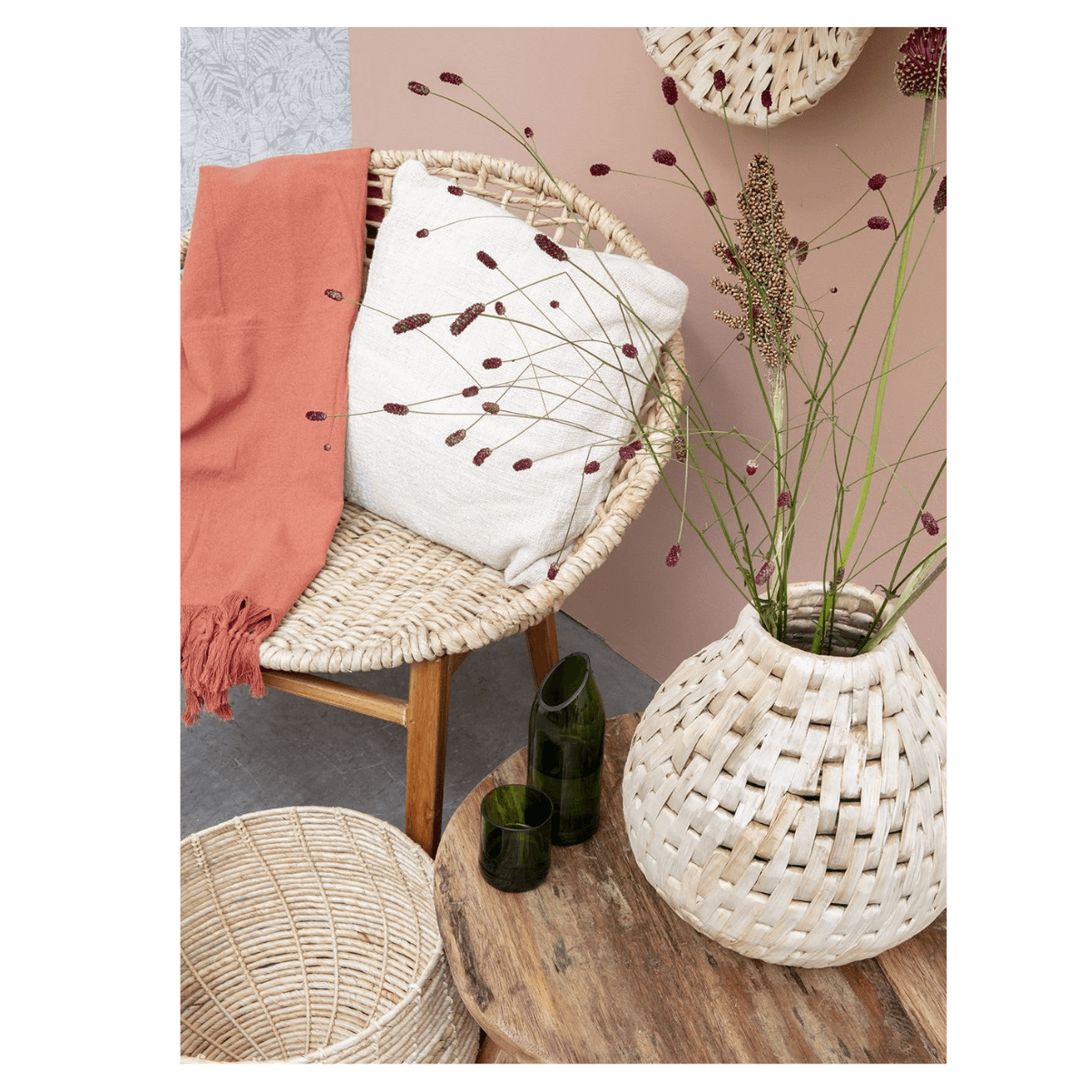 Vase en abaca - ABACA BELLY VASE