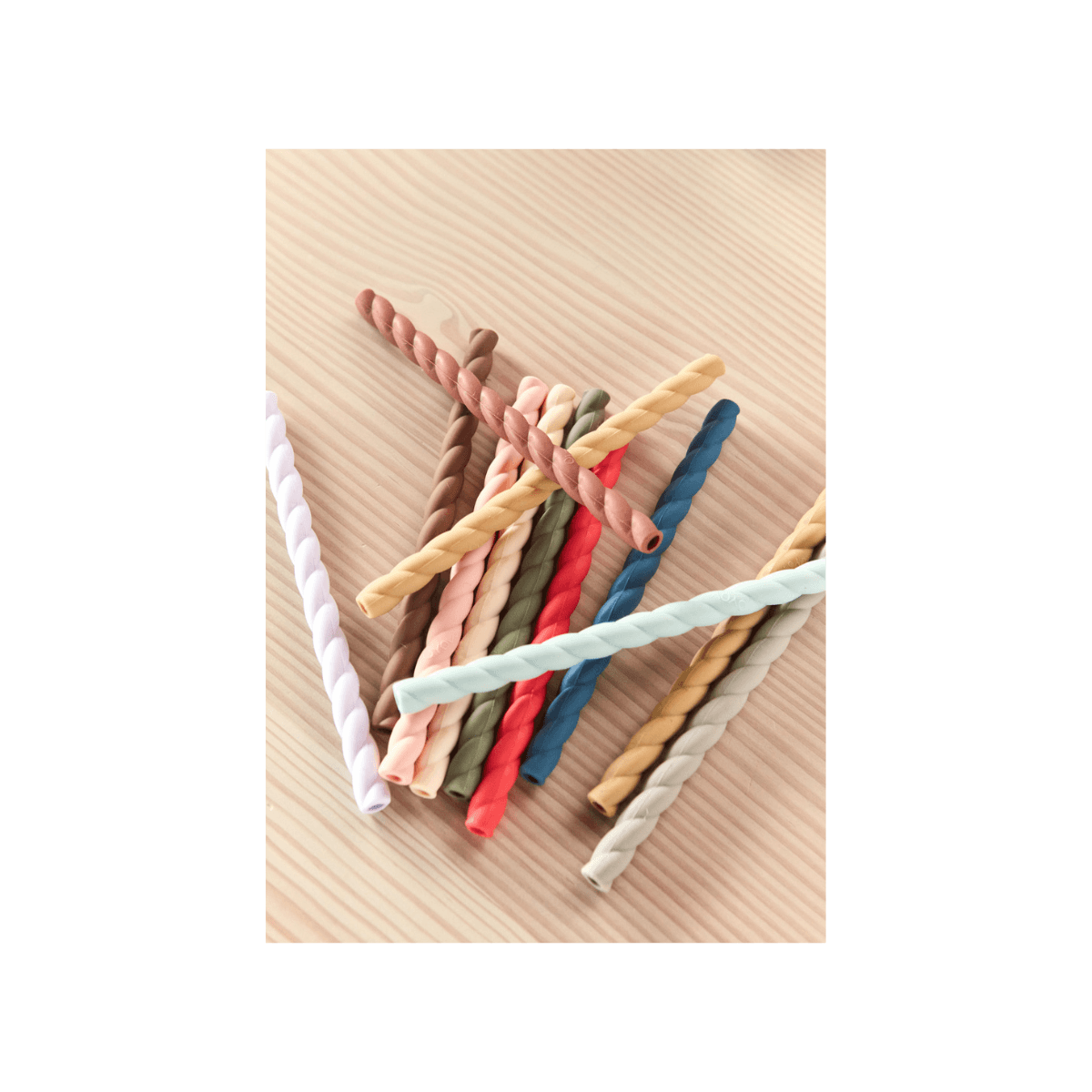 Pailles en silicone - Mellow Silicone Straw - 307 Caramel / Blue - Pack of 6