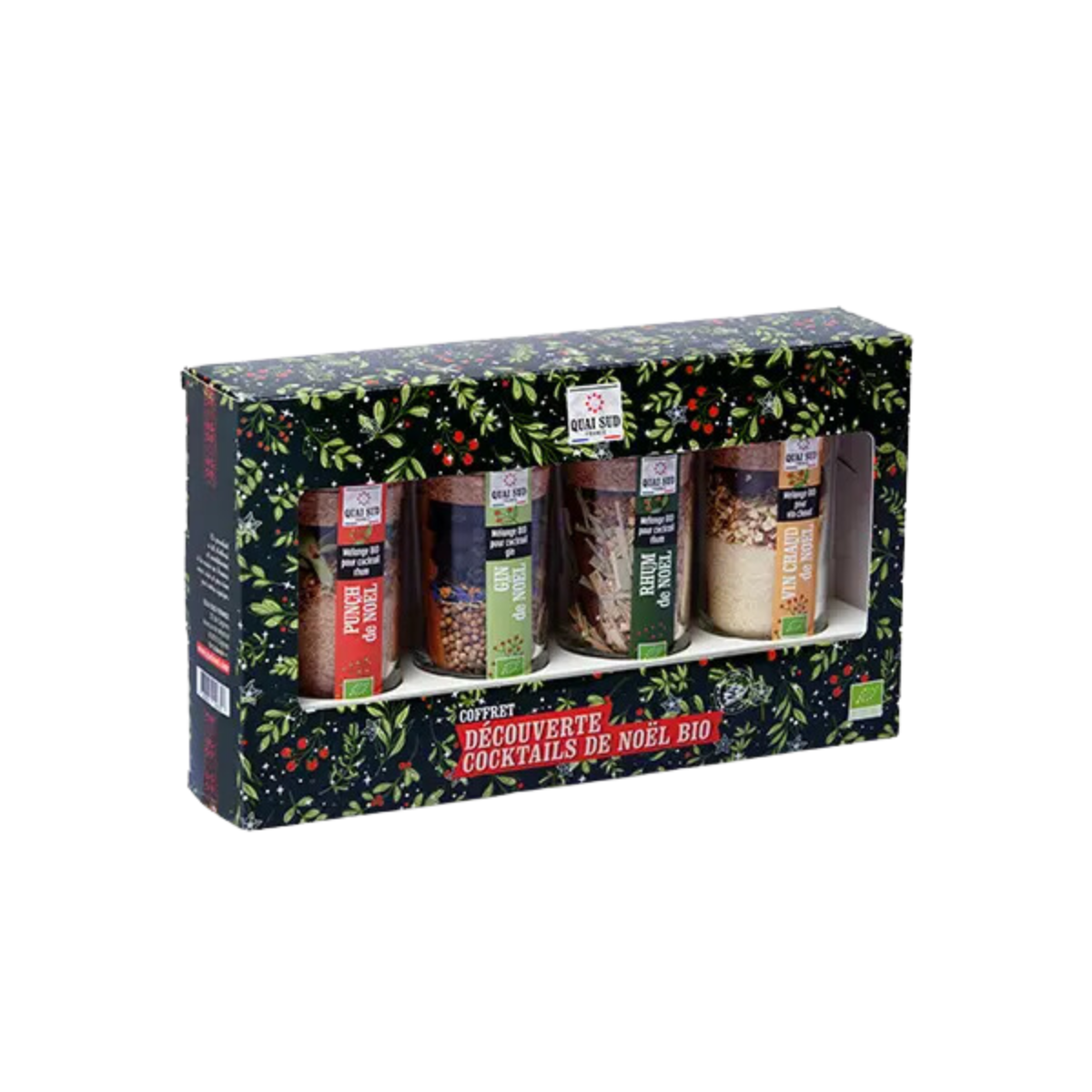 Coffret Découverte de Noël BIO (Punch de Noël BIO, Rhum de Noël BIO, Gin de Noël BIO, Vin chaud de Noël BIO)