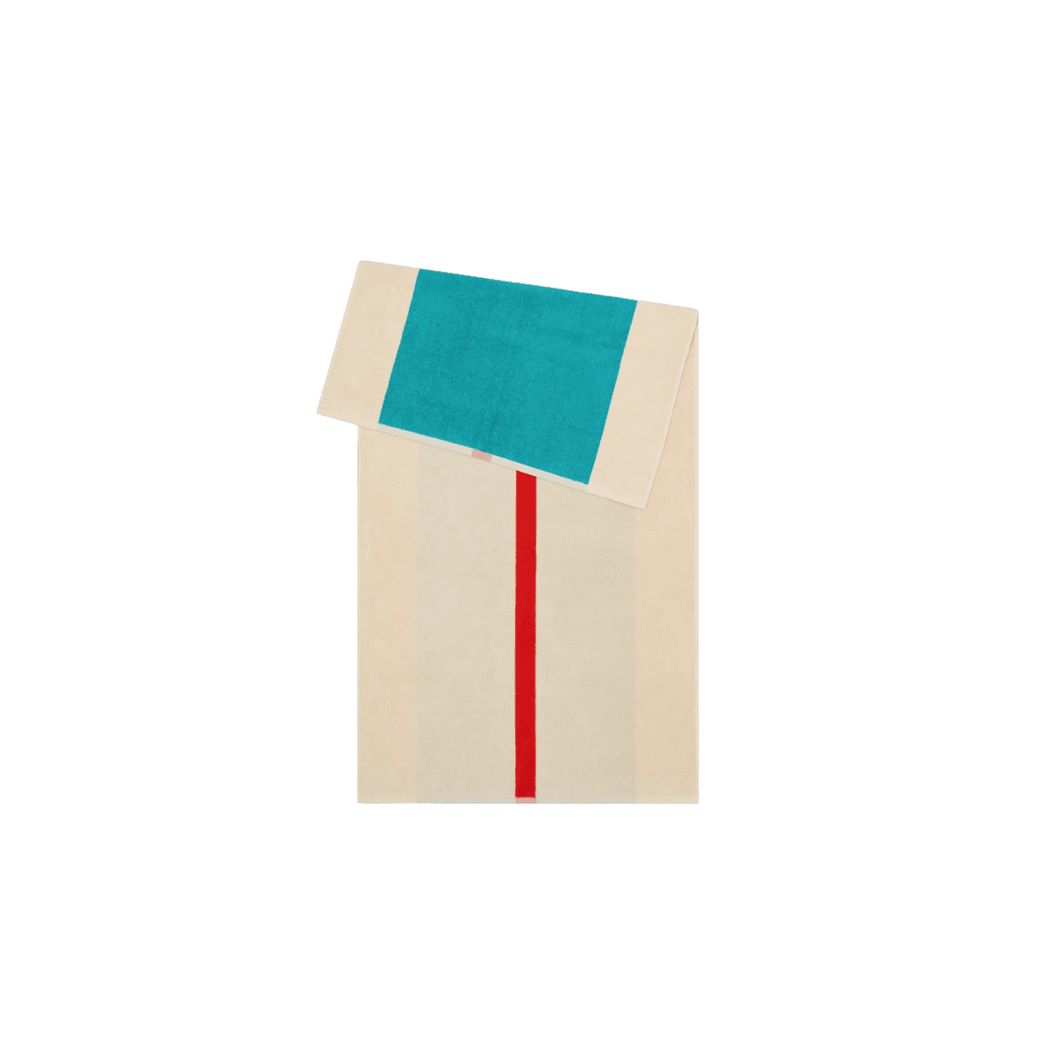 Badhanddoek 70x140 BATH TOWEL GOTS Organic Terry - Red-Turquoise