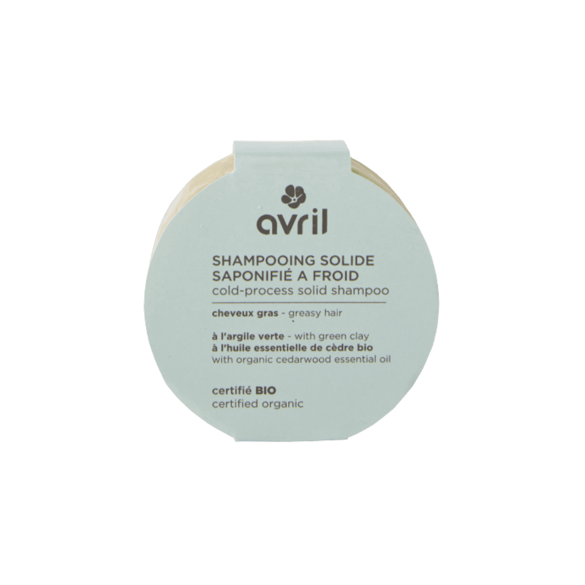 Shampoing solide saponifié à froid 100g - Cheveux GRAS - Certifié Bio