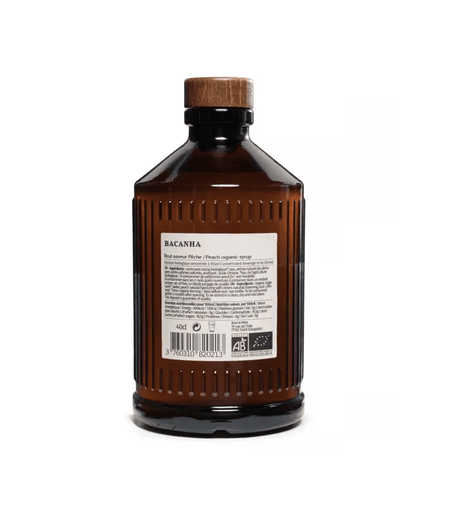 Bacanha Rauwe perzik siroop- Bio - 400ml