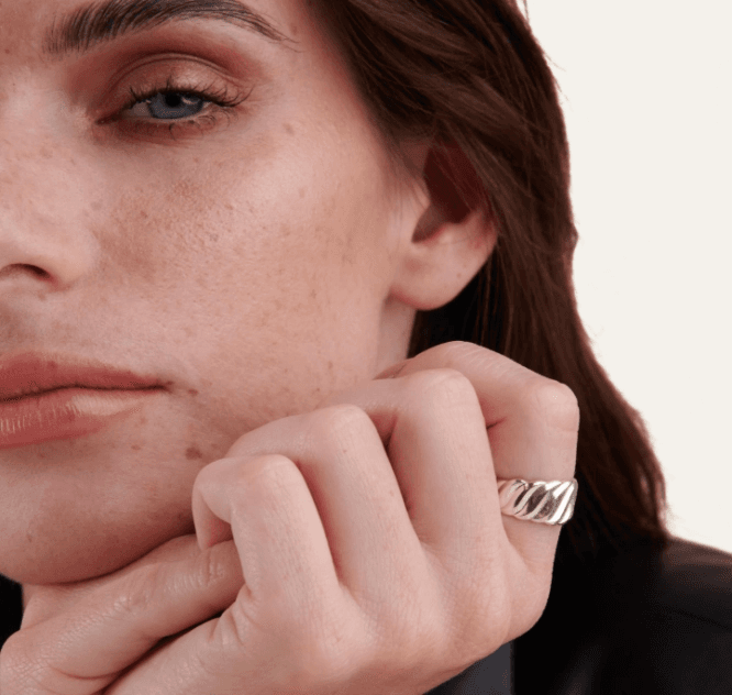 Rosa ring - Massief zilver