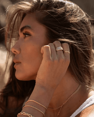 Bague Rosa - plaqué or