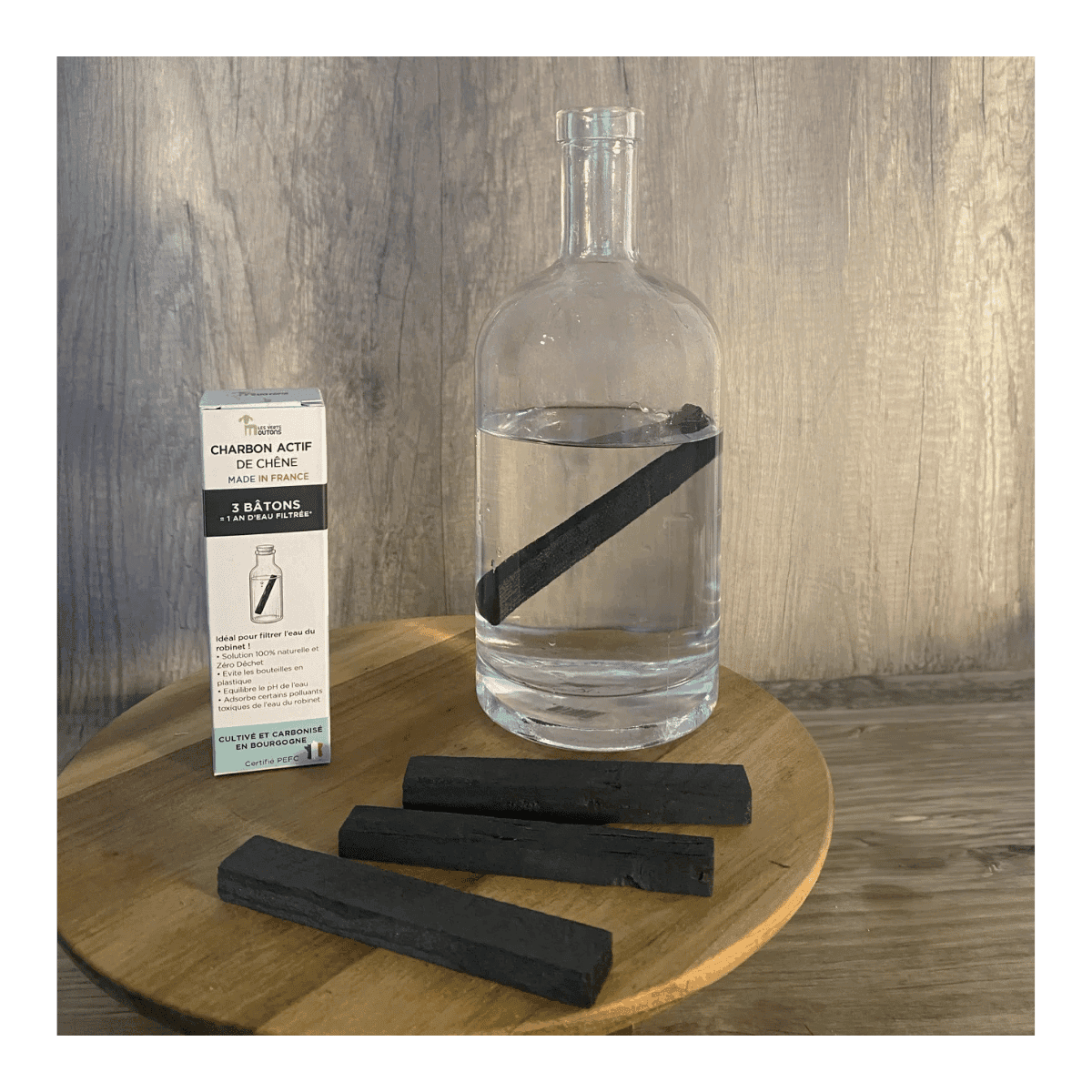 Actieve koolstaaf van Franse eik – Waterfilter voor kraanwater - Les verts moutons