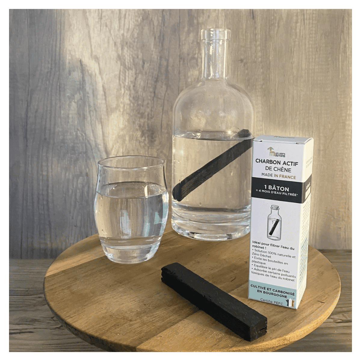 Actieve koolstaaf van Franse eik – Waterfilter voor kraanwater - Les verts moutons