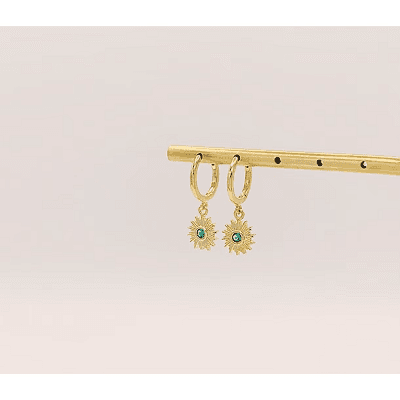 Oorbellen créoles EMERALD SUN