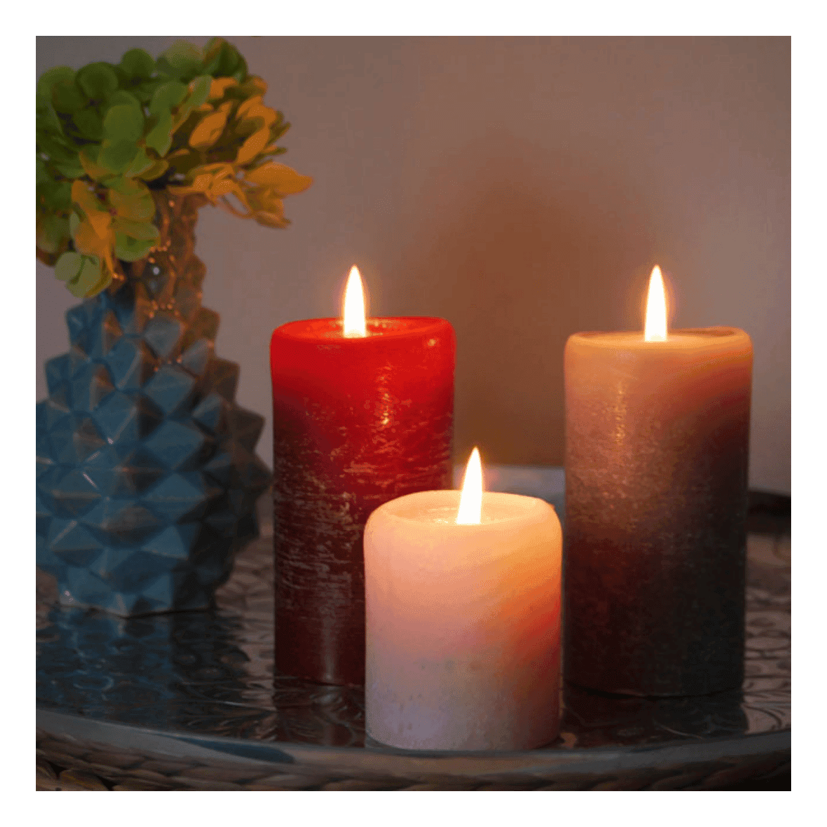 Bougie pilier lilas rustique 65x190 - SinnLicht