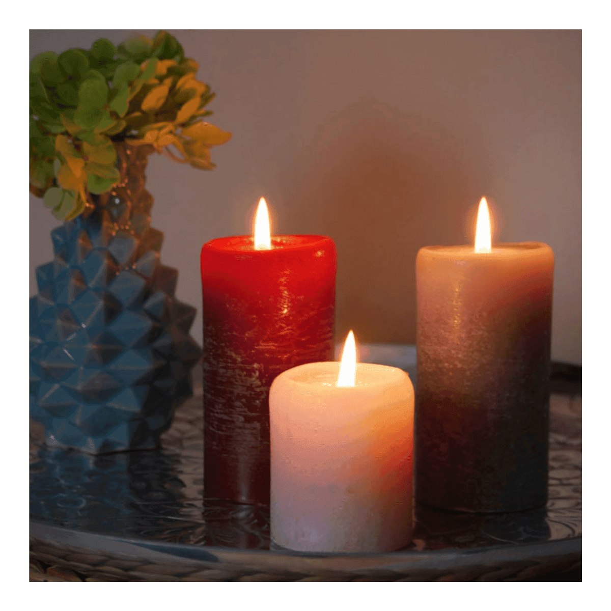 Bougie pilier rose rustique 65x190 - SinnLicht