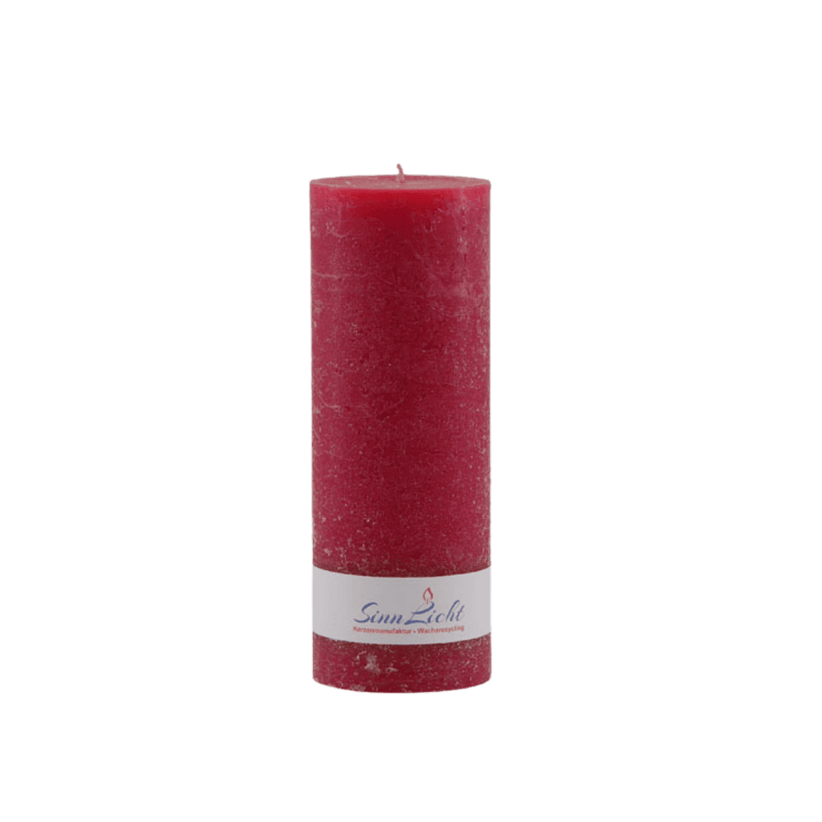 Rustieke stompkaars rood 65 × 190 mm – 100% gerecycleerde was - SinnLicht