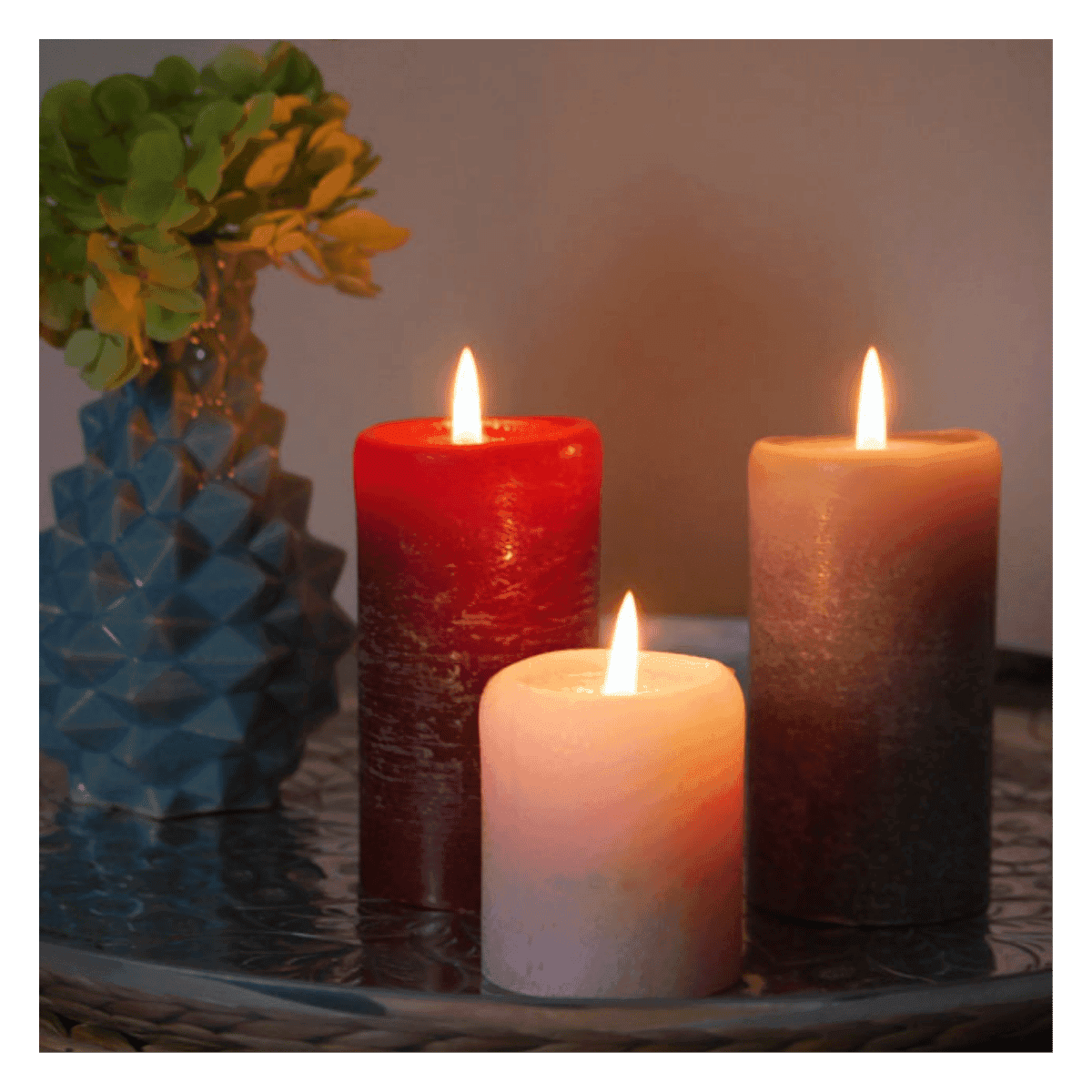 Bougie pilier rouge rustique 65x190 - SinnLicht