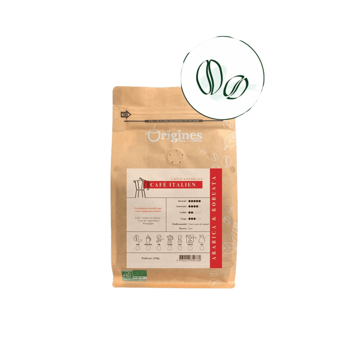 Café Italien BIO - Grain 250g