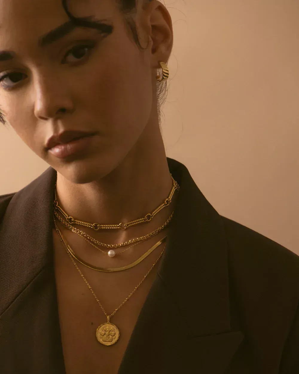 Créoles Rosa - Plaqué or