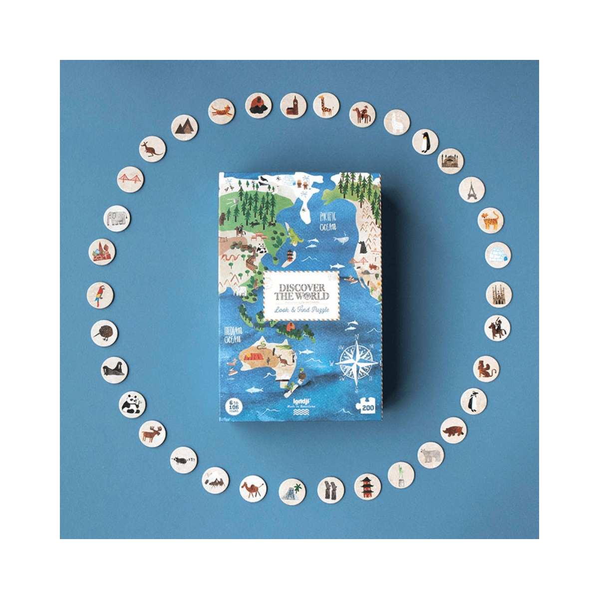 Observatiepuzzel 200 stukjes - 6 jaar en ouder - DISCOVER THE WORLD PUZZLE