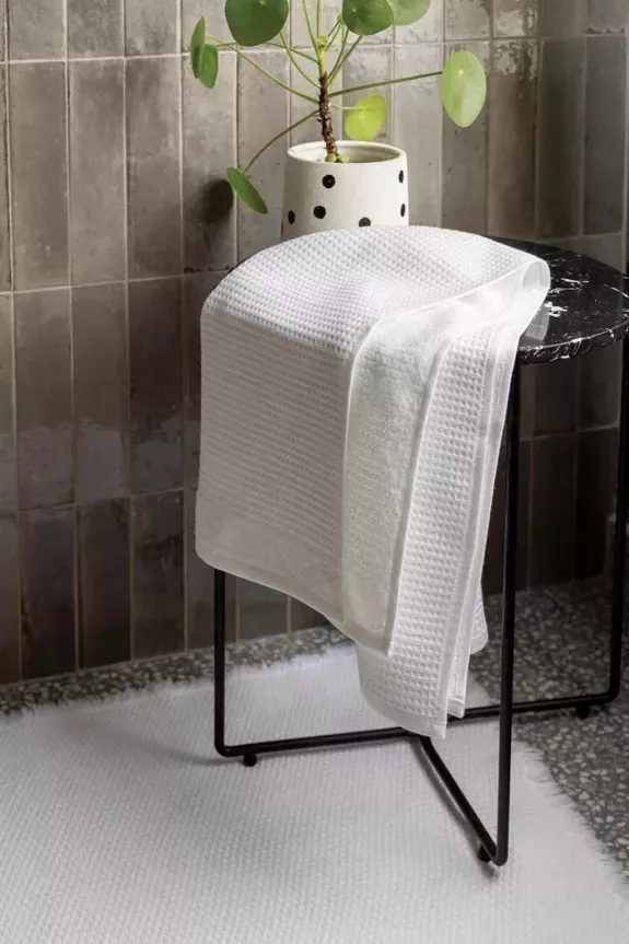 Drap de bain recyclé Abby Blanc 90 x 150