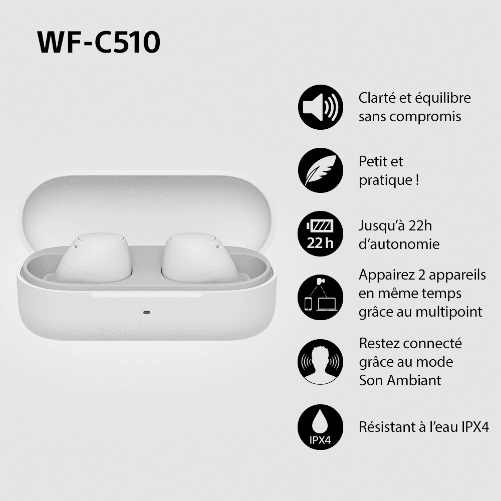 Hoofdtelefoon Bluetooth WFC510W - Wit