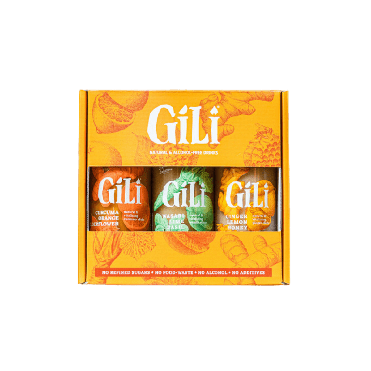 GILI DISCOVERY BOX ORGANIC: Gember Elixir 200ml + Kurkuma Elixir 200ml + Wasabi Elixir 200ml
