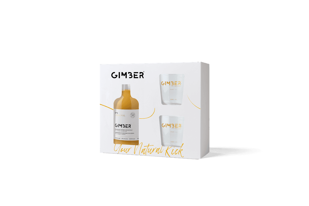 Gimber Original BIO geschenkdoos 500 ml + 2 glazen