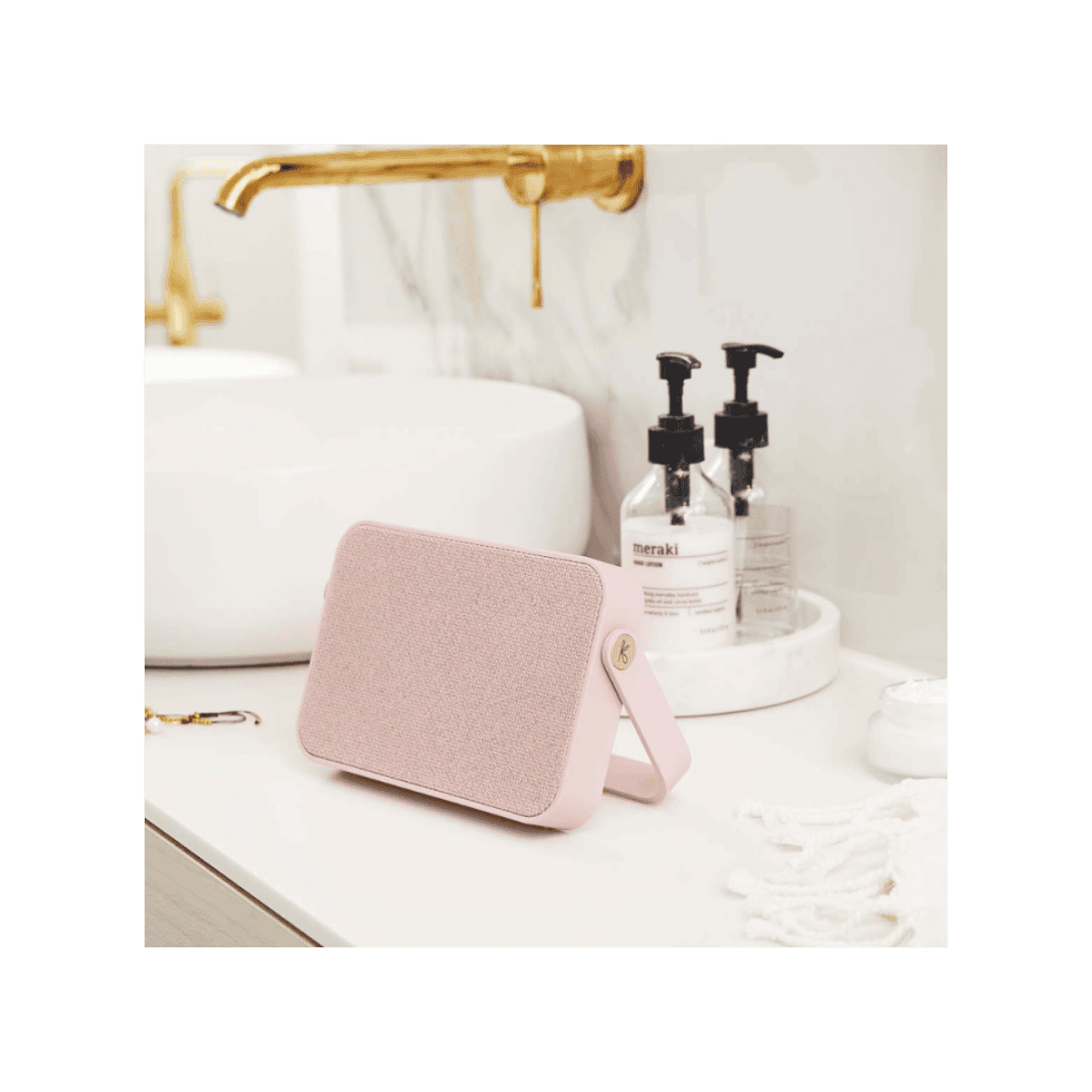Enceinte Bluetooth avec poignée aGroove + Dusty pink