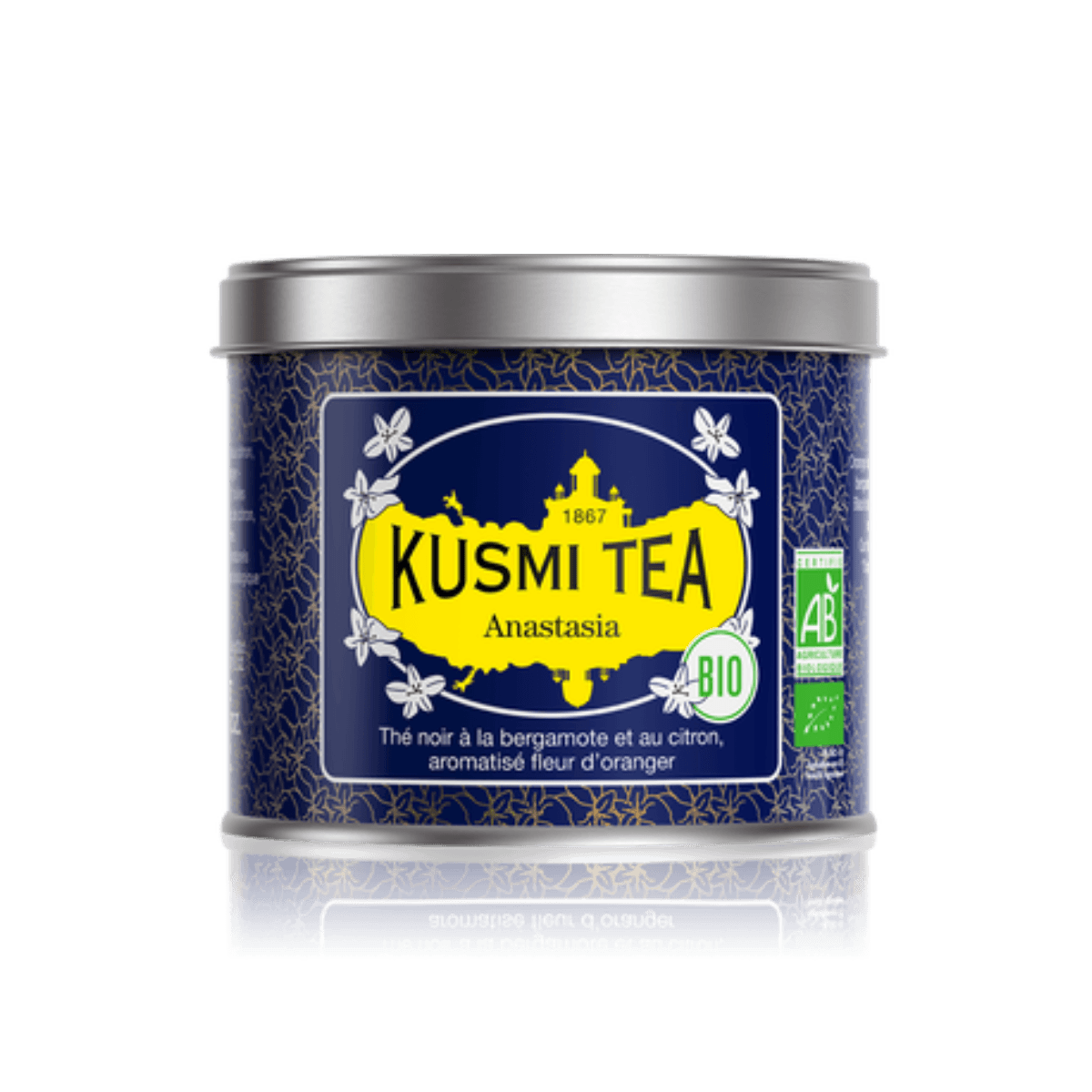 Thé noir earl grey citron BIO - Anastasia - Boîte métal 100gr