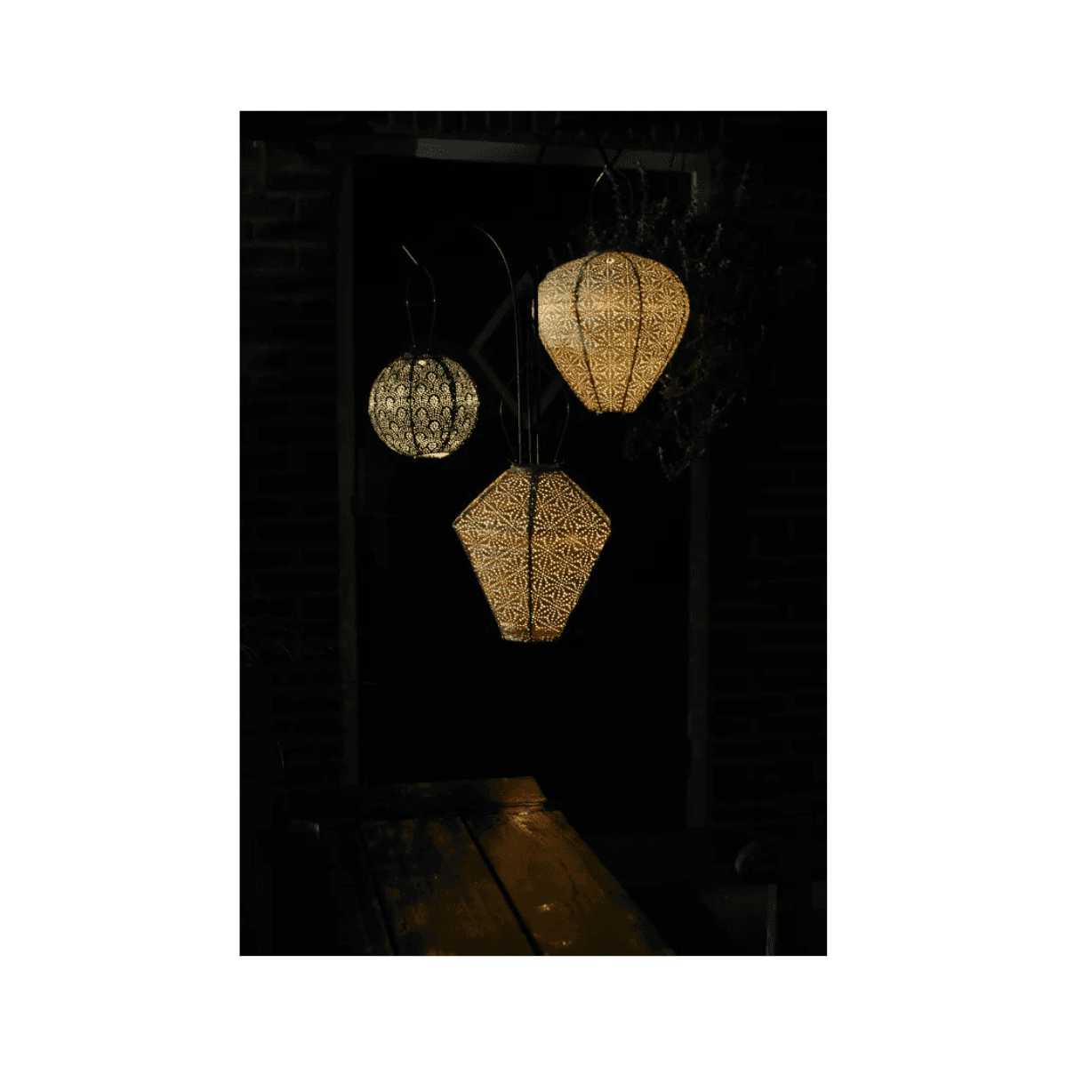 Lanterne Led Solaire - 28 cm - Taupe