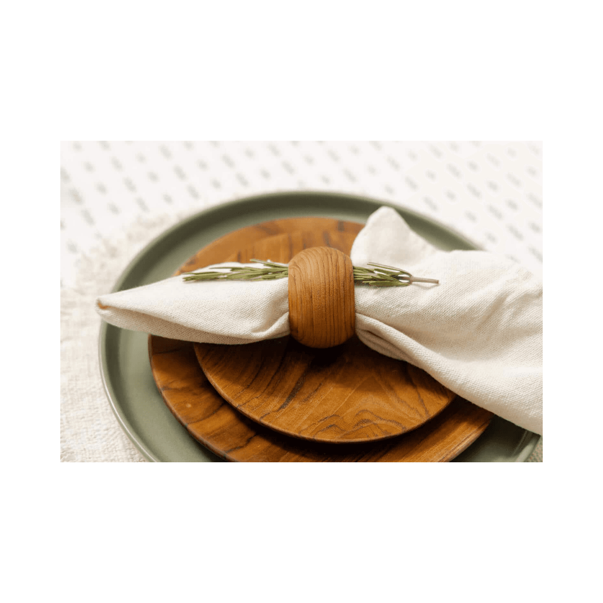 Set van 4 servetringen - Napkin Ring Round