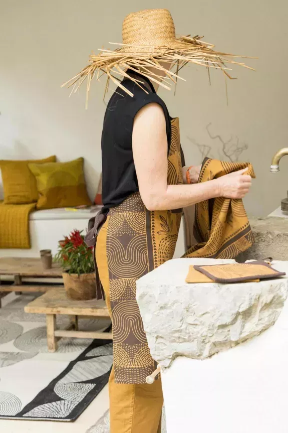 Set van 6 theedoeken Etna Ambre 50x70