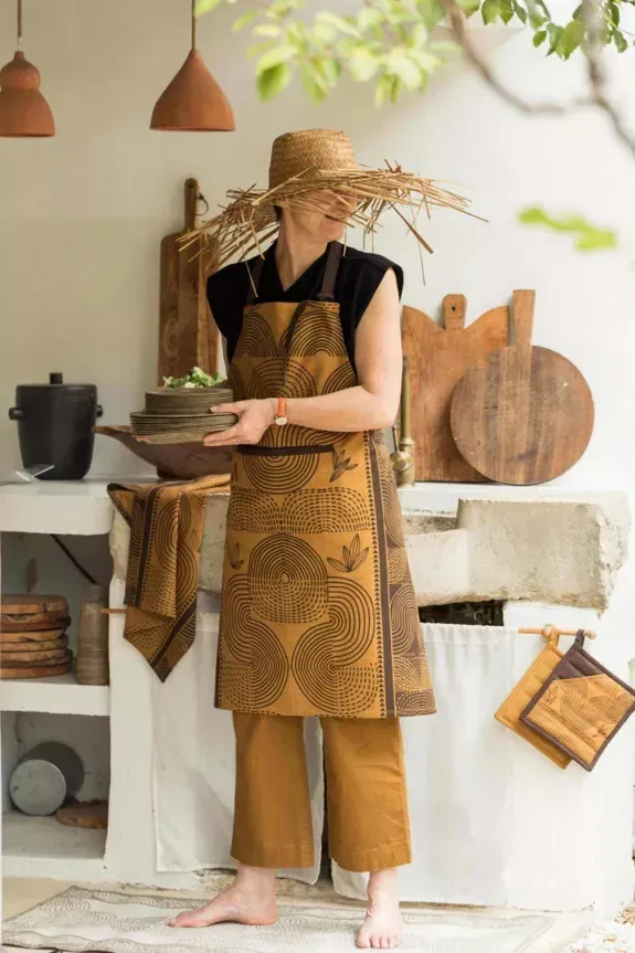 Set van 6 theedoeken Etna Ambre 50x70