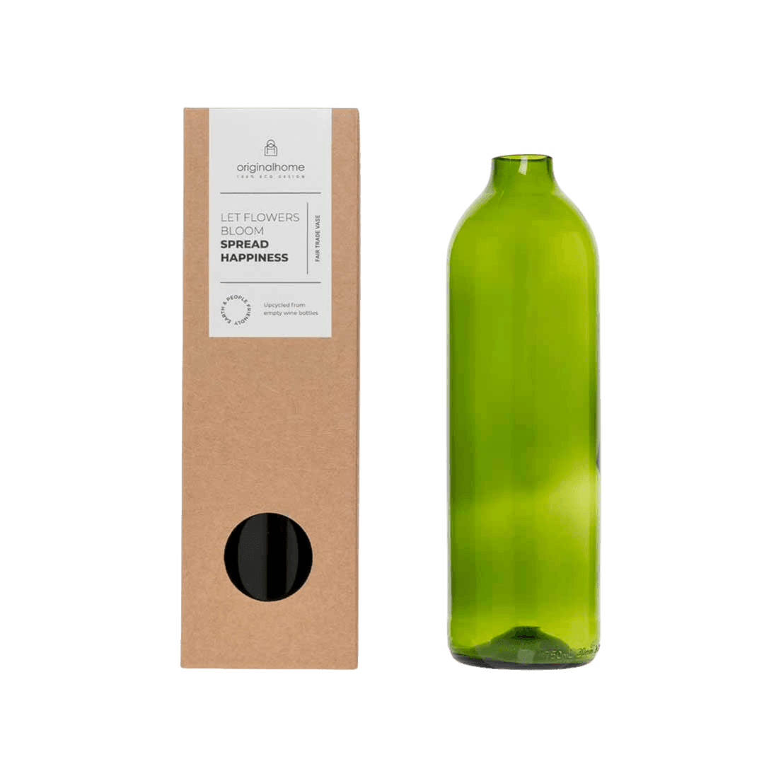 Vase en bouteille recyclée - Vert - BOTTLE VASE - GREEN