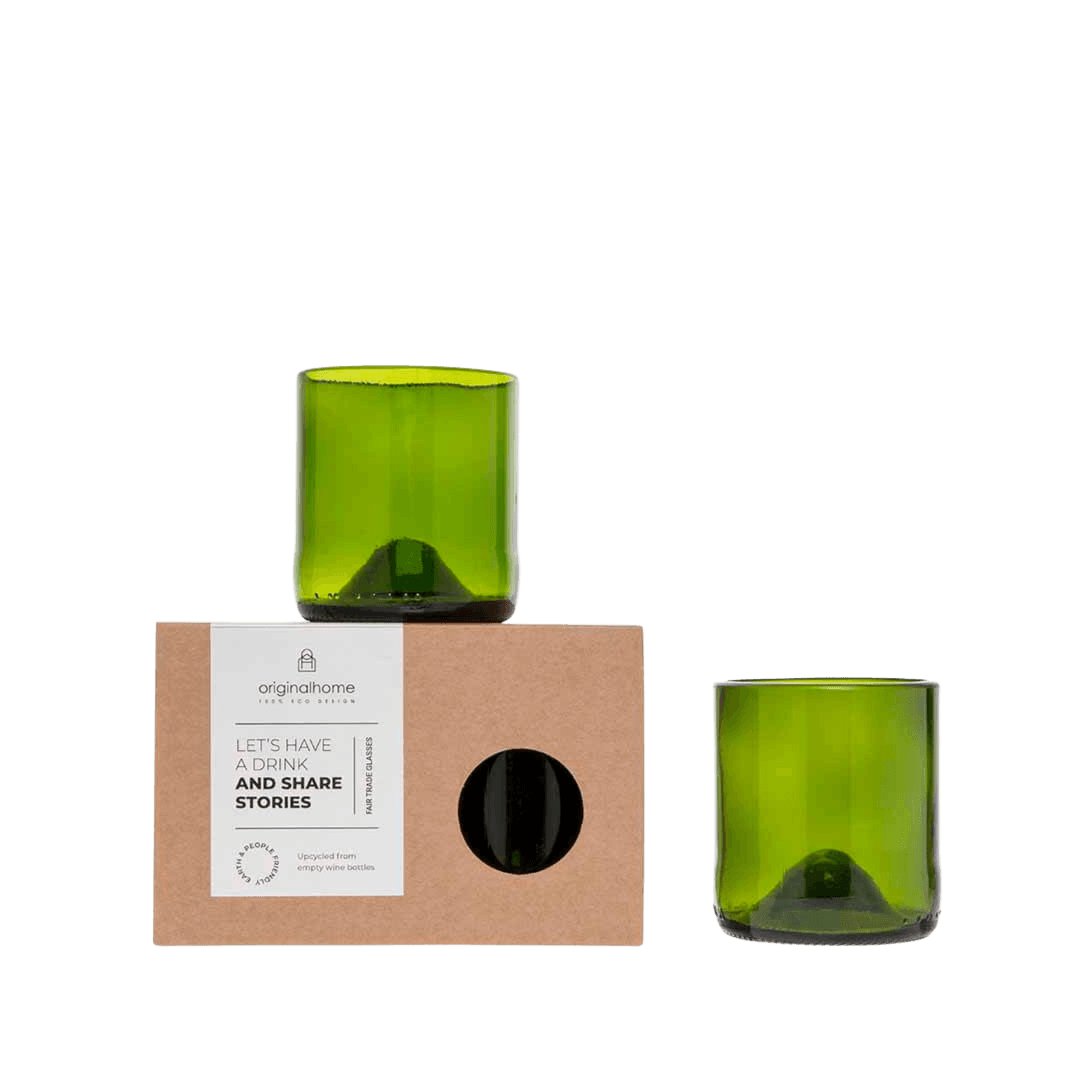 Set de 2 verres en bouteille recyclée - Petit modèle - Vert - GLASS S SET OF 2 - GREEN