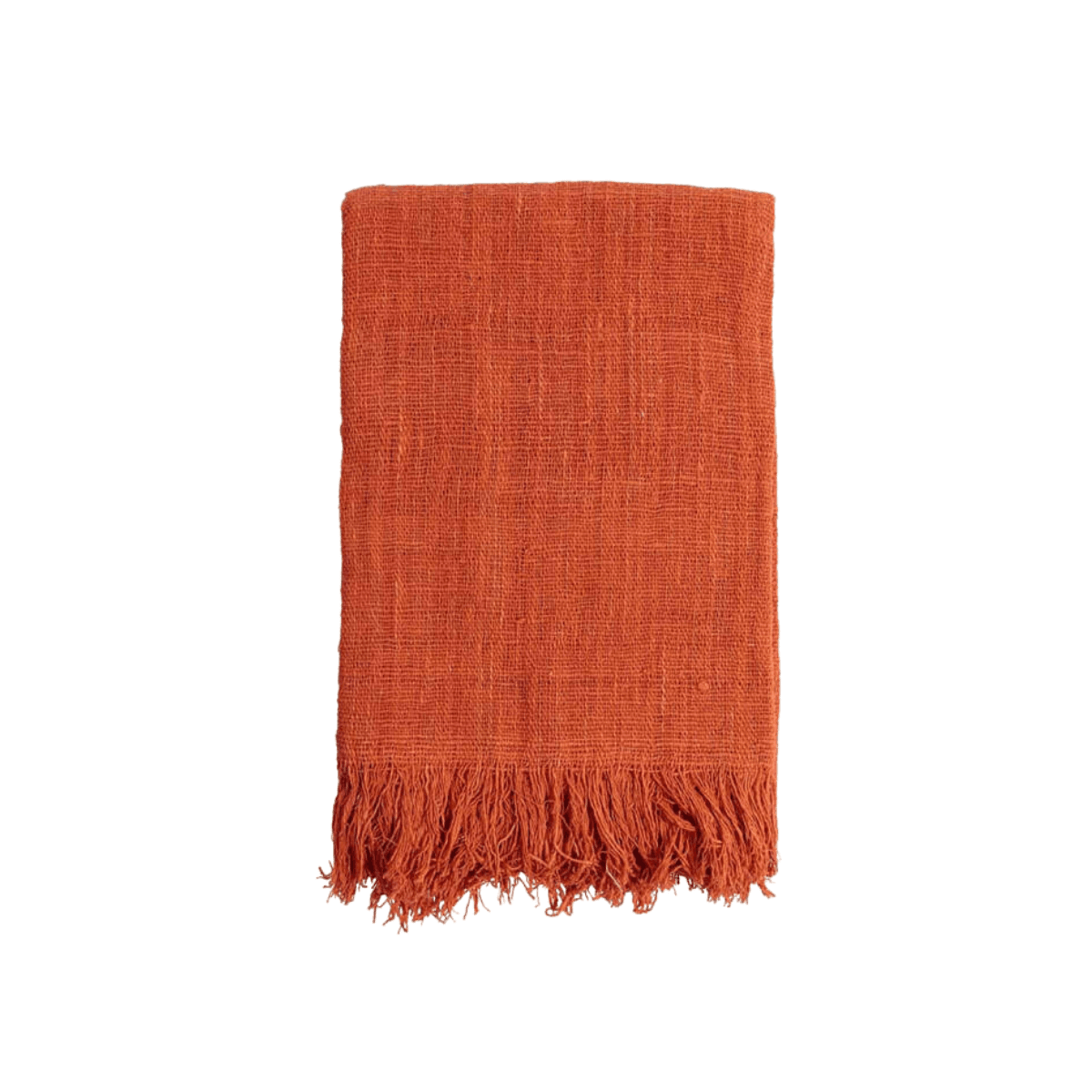 Plaid - Terracotta - THROW WASTE COTTON - TERRA