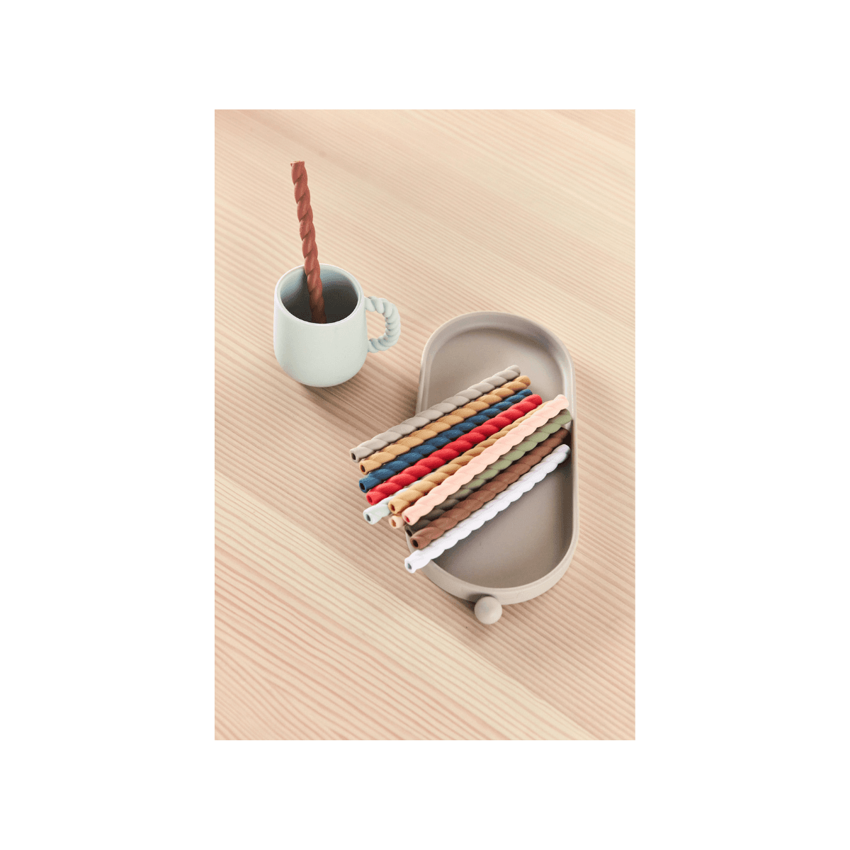 Siliconen rietjes - Mellow Silicone Straw - 405 Cherry Red / Vanilla - Pack of 6