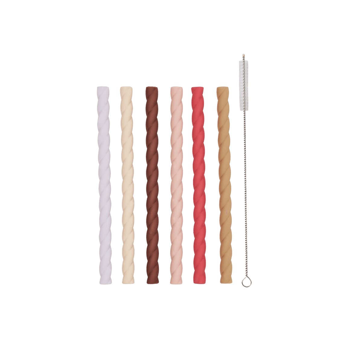 Siliconen rietjes - Mellow Silicone Straw - 405 Cherry Red / Vanilla - Pack of 6