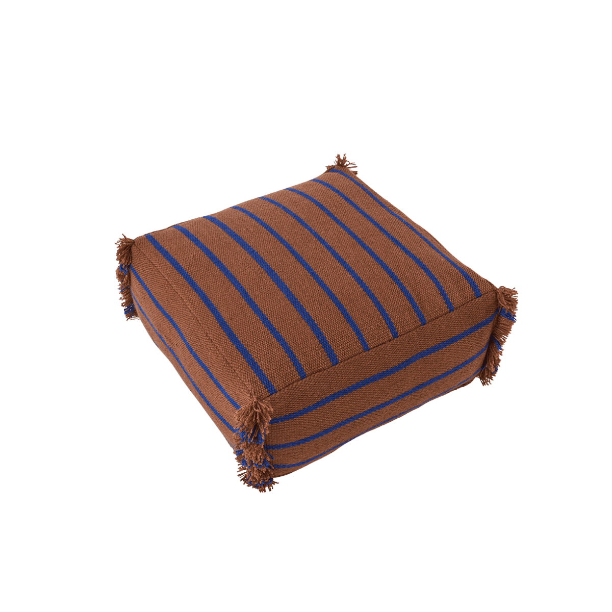 Pouf Lina - Caramel et bleu