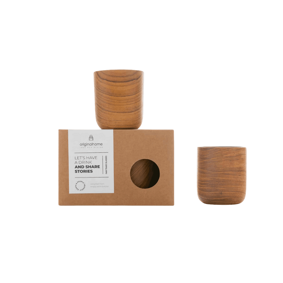 Set van 2 teakhouten glazen - Eco Cups