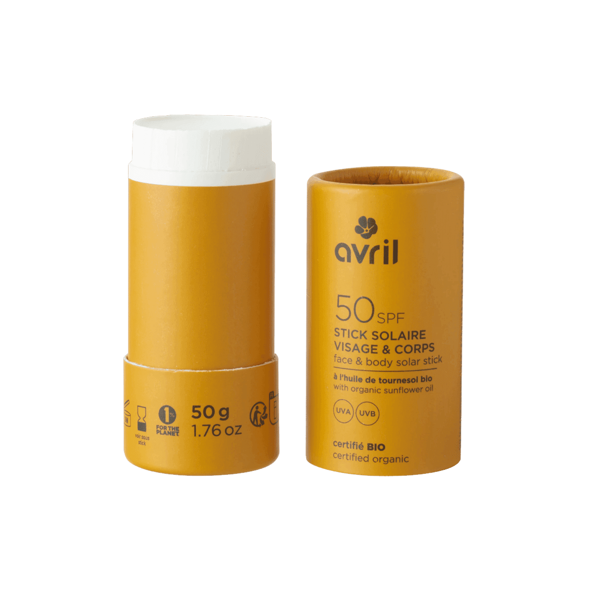Stick solaire SPF50 - Certifié Bio - Avril