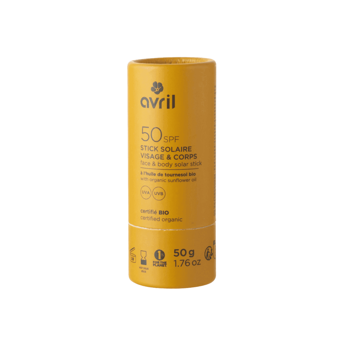 Stick solaire SPF50 - Certifié Bio - Avril