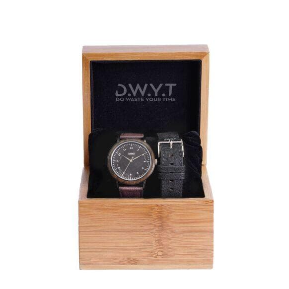 Horloge geschenkdoos Opus Noire pomme Chocolat + Noir charbon