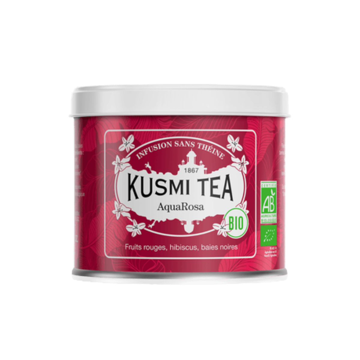 Infusion hibiscus et fruits BIO - AquaRosa - Boîte métal 100gr