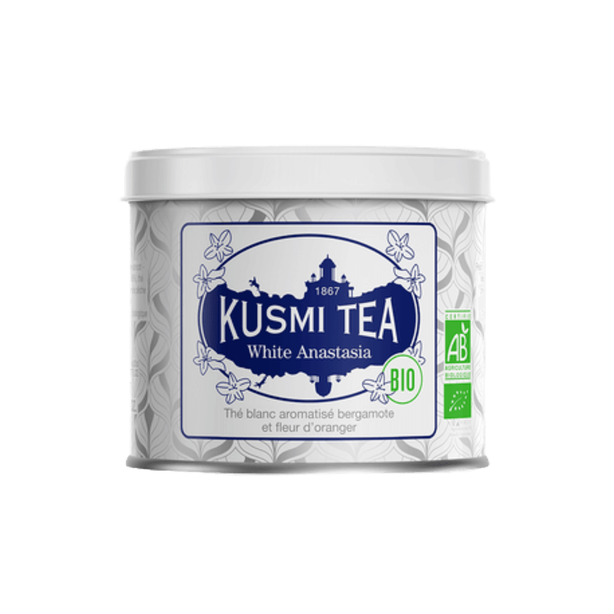 Thé blanc bergamote fleur d'oranger BIO - White Anastasia - Boîte métal 90gr