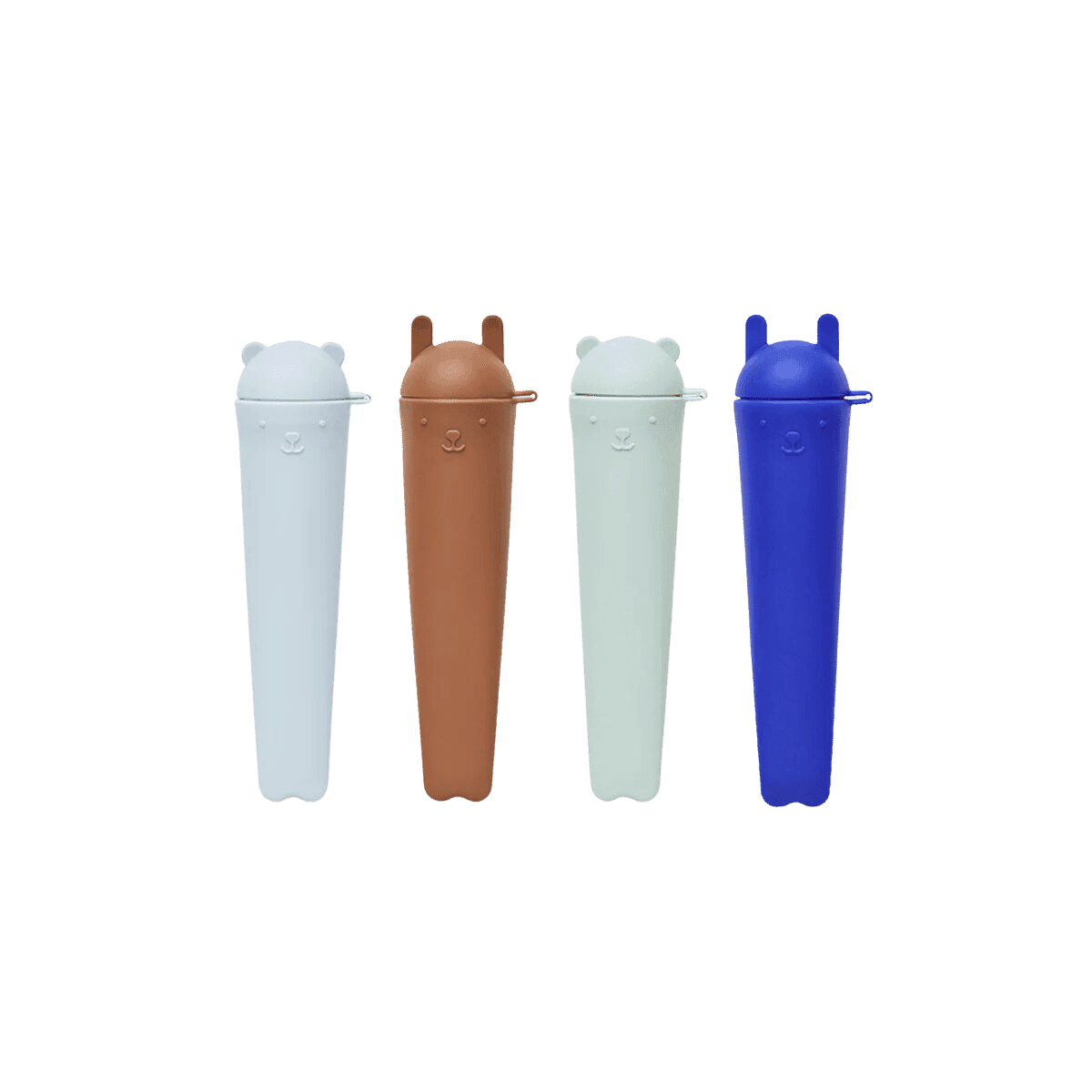 Moule à glace en silicone - Ninka & Teddy Ice Pops - Pack of 4 - 609 Optic blue/Pale Green/Pale blue/Caramel