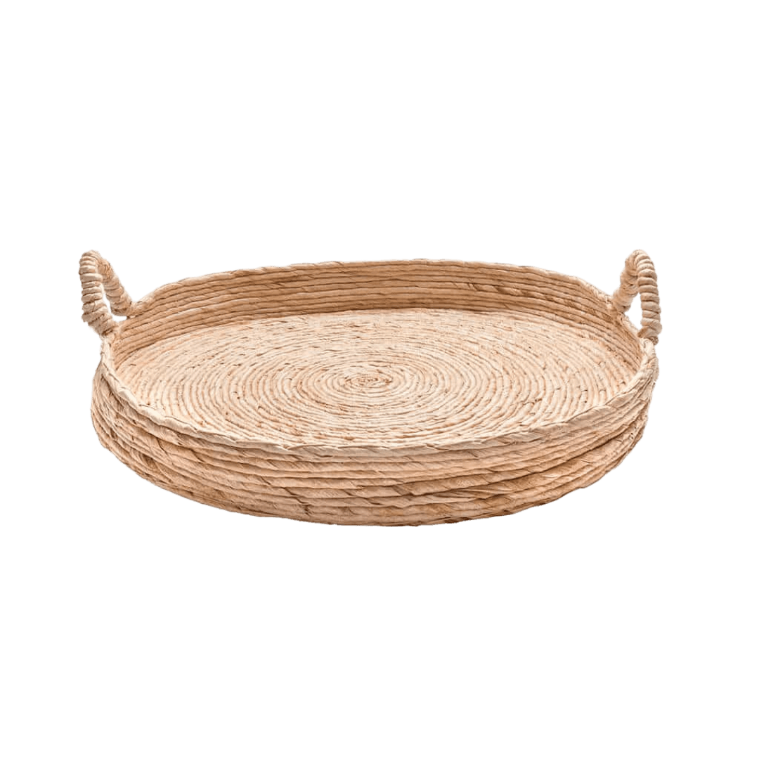 Plateau avec poignées en abaca - ABACA TABLE TRAY - M