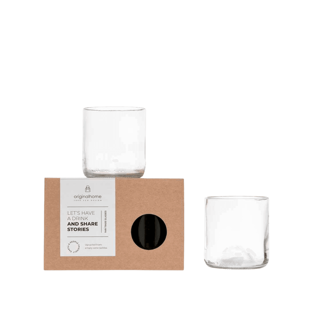 Set de 2 verres en bouteille recyclée - Petit modèle - Transparent - GLASS S SET OF 2 - CLEAR