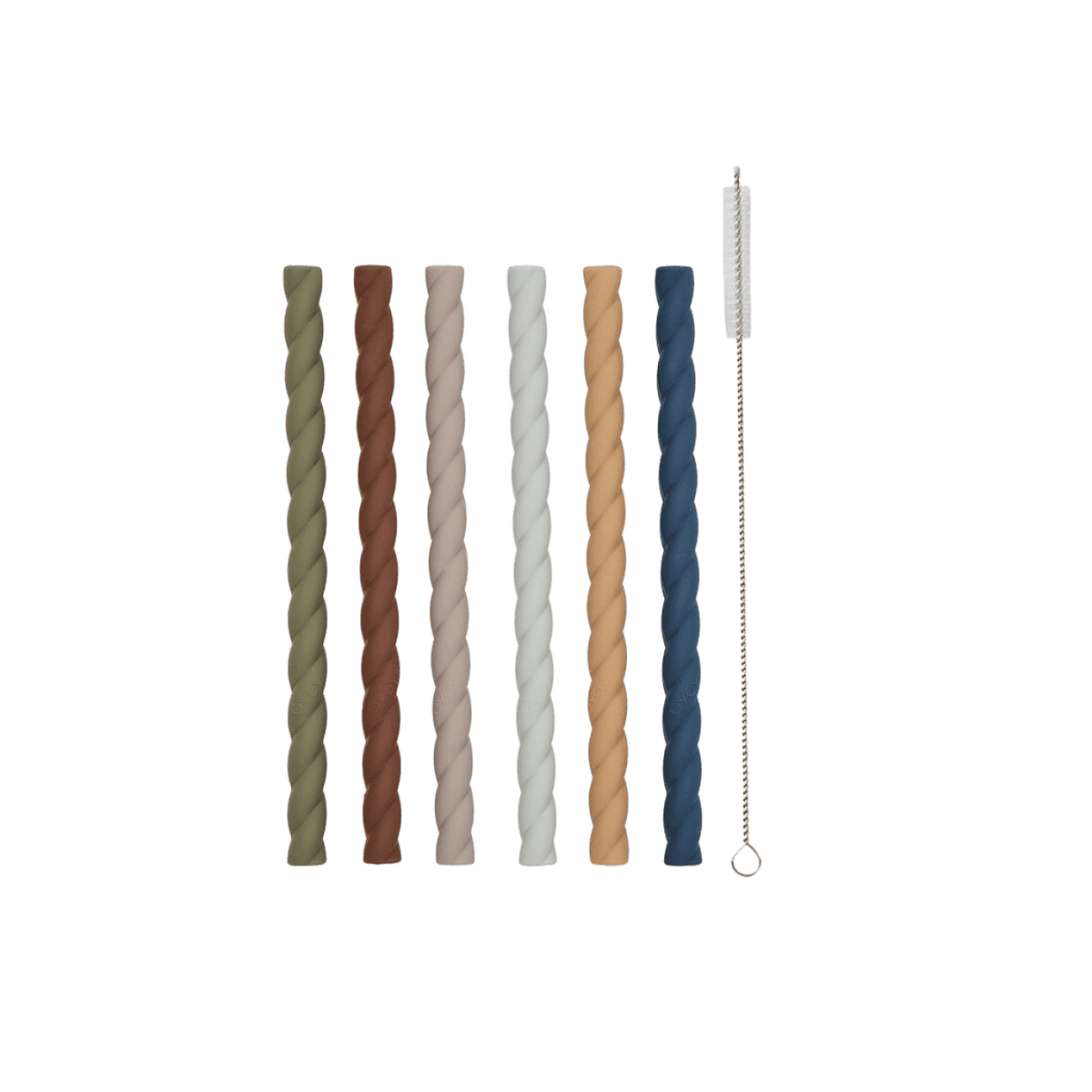 Pailles en silicone - Mellow Silicone Straw - 307 Caramel / Blue - Pack of 6