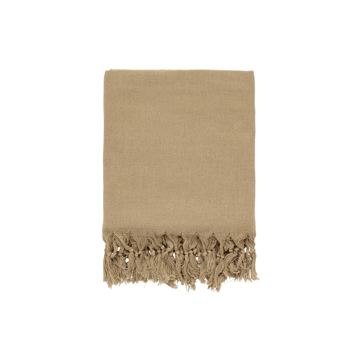 Plaid à franges - Beige - CLOTH RECYCLED - LIGHT BROWN